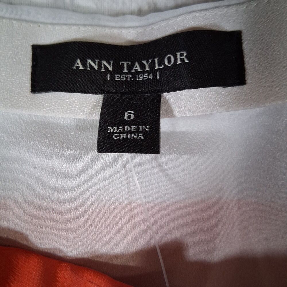 Ann Taylor Skirt Sz 6 Red White Blue Striped High Low Hem Midi Lined NWT Chiffon - Picture 6 of 8